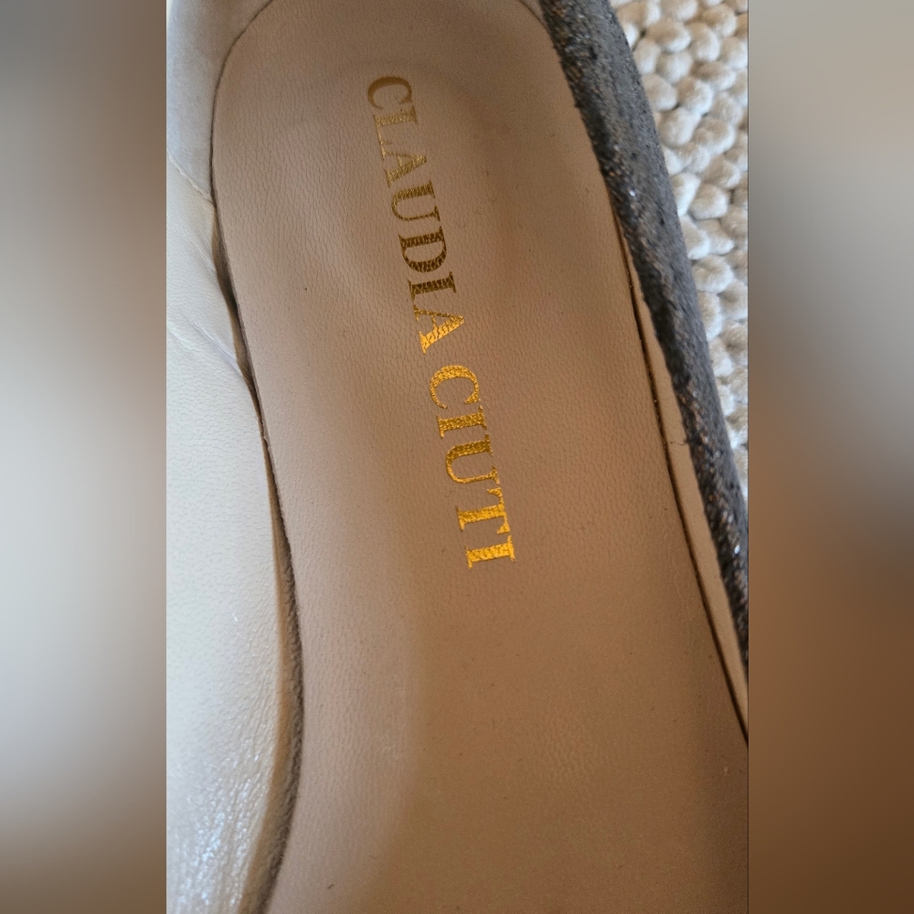 Claudia Ciuti Leather Sparkly Flats Made In Italy - Picture 5 of 6